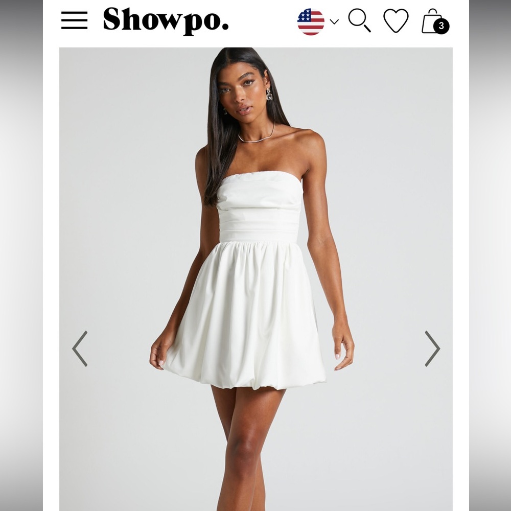Shaima strapless white mini dress